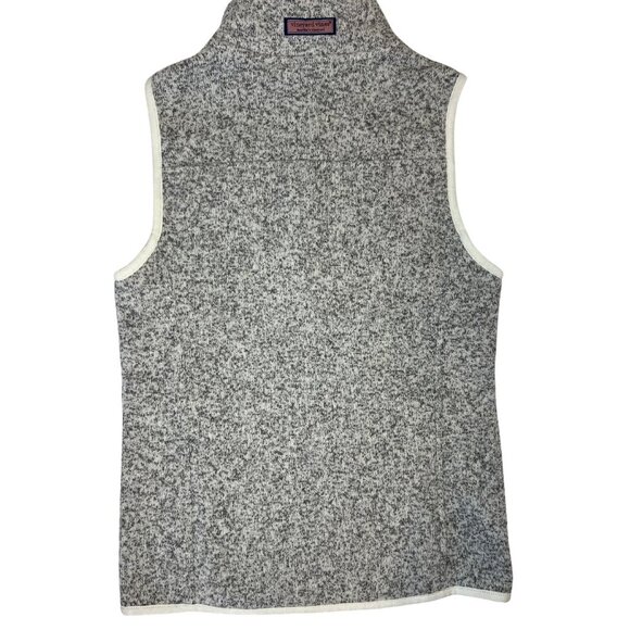 Vineyard Vines Sweater Fleece Zip-Up Vest in Heather Grey Size XS - Picture 4 of 7
